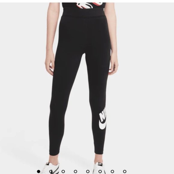 NIKE SPORTSWEAR WOMEN'S ESSENTIAL HIGH-RISE TIGHTS BLACK / PINK - Picture 3 of 10